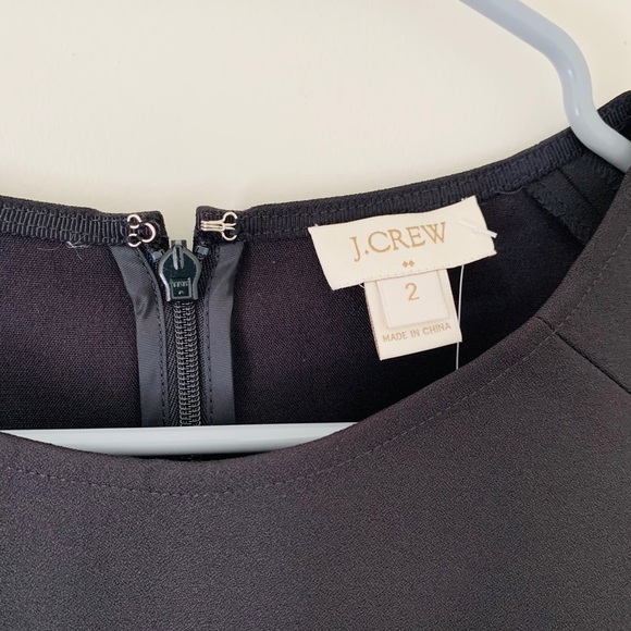 NWT JCrew Black Shoulder Slit Dress Size 2 - Picture 3 of 4